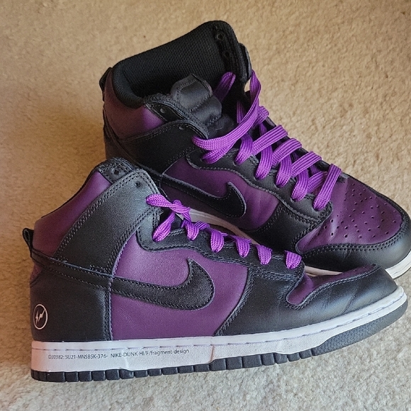 Nike Dunk Hi/F Sneakers in Purple and Black - Picture 1 of 7